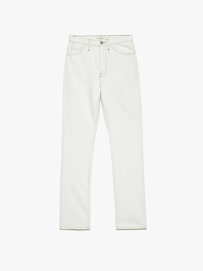 Frame Ritz Women's The True Straight Jeans Blanc Denim In White