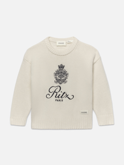Frame Ritz Kids' Cashmere Sweater In White