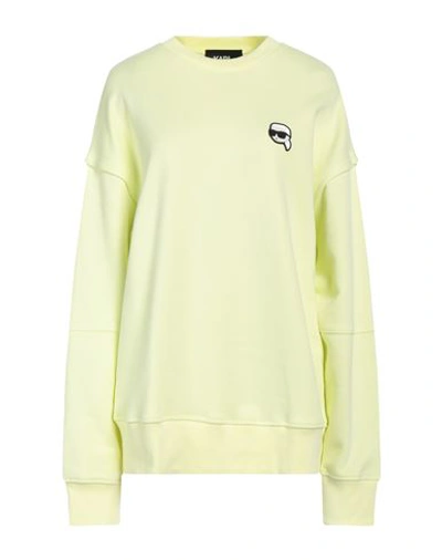 Karl Lagerfeld Ikonik 2.0 Relaxed Fit Sweat Woman Sweatshirt Pastel Yellow Size L Organic Cotton, Re