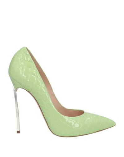 Casadei Woman Pumps Light Green Size 11 Soft Leather