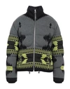 Alanui Icon Jacquard Wool Down Jacket In Grey