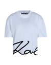 Karl Lagerfeld Woman T-shirt White Size L Organic Cotton