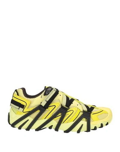 Diesel Man Sneakers Lime Green Size 10 Bovine Leather, Polyester, Polyurethane