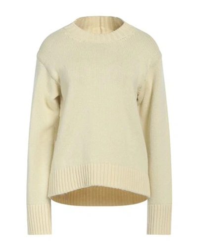 Jil Sander Woman Sweater Pastel Yellow Size 6 Cashmere, Cotton, Polyester
