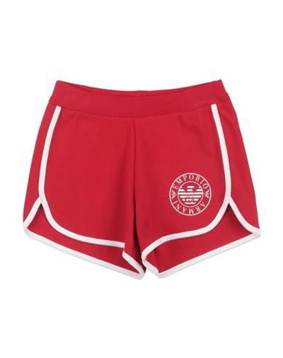 Emporio Armani Babies'  Toddler Girl Shorts & Bermuda Shorts Red Size 4 Cotton, Elastane