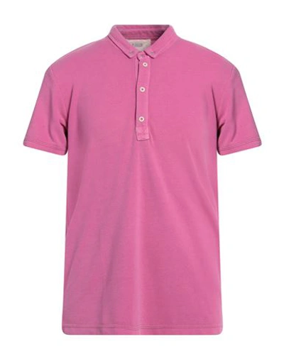 Mauro Grifoni Grifoni Man Polo Shirt Fuchsia Size S Cotton, Polyester In Pink