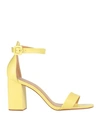 Carrano Woman Sandals Yellow Size 9 Soft Leather