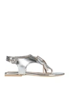 Lea-gu Woman Thong Sandal Silver Size 9 Calfskin