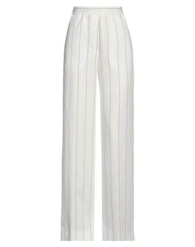 Manuel Ritz Woman Pants White Size 2 Viscose, Polyester