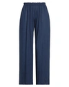 Majestic Stretch Linen Wide-leg Pants In Bleu Taormina