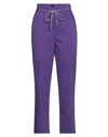 Patrizia Pepe Woman Pants Purple Size 8 Cotton, Polyamide, Elastane