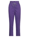 Patrizia Pepe Woman Pants Purple Size 4 Cotton, Polyamide, Elastane