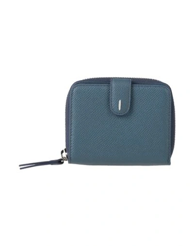 Maison Margiela Man Wallet Slate Blue Size - Bovine Leather