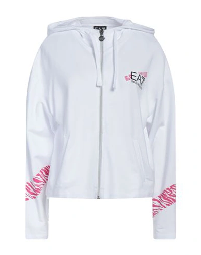 Ea7 Woman Sweatshirt White Size S Cotton, Modal, Elastane