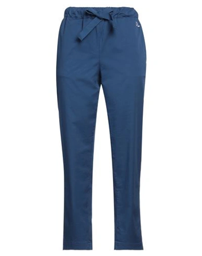 Semicouture Woman Pants Navy Size 2 Cotton, Elastane In Navy Blue