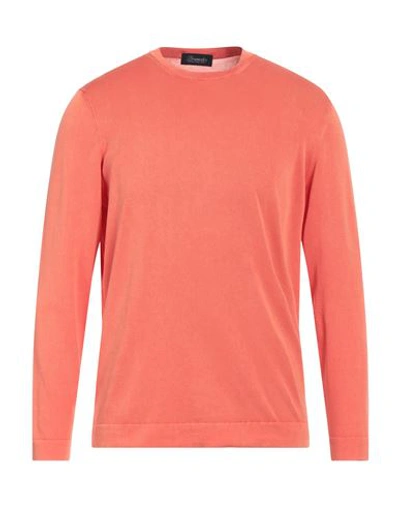 Drumohr Man Sweater Orange Size 42 Cotton