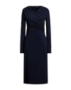 Giorgio Armani Woman Midi Dress Navy Blue Size 4 Viscose, Polyamide, Elastane