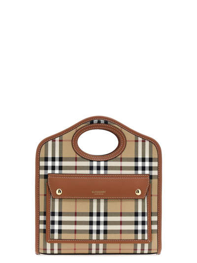 Burberry 'pocket' Mini Handbag In Brown