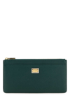 Dolce & Gabbana Bottle Green Leather Dauphine Card Holder In Green