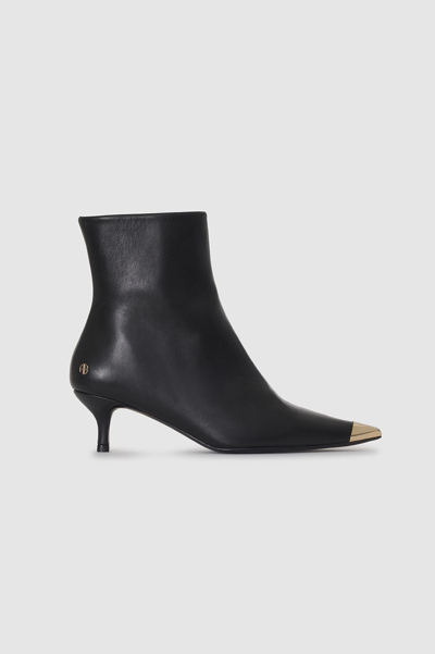 Anine Bing Gia Boots With Metal Toe Cap In Black