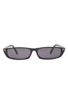 Tom Ford 59mm Slim Rectangle Sunglasses In Shiny Black / Smoke
