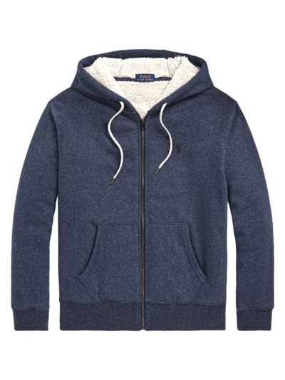 Polo Ralph Lauren Men's Magic Sherpa-lined Fleece Zip-up Hoodie In Winter Navy Heather