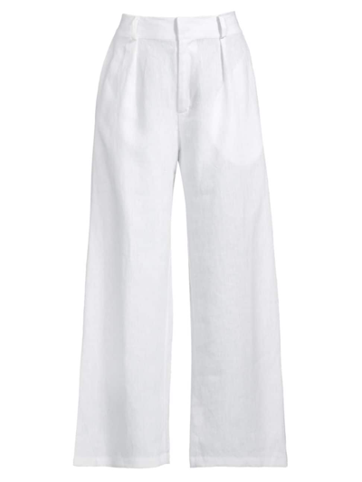 Faithfull The Brand Women's L'oasis Ida Pleated Linen Wide-leg Pants In White