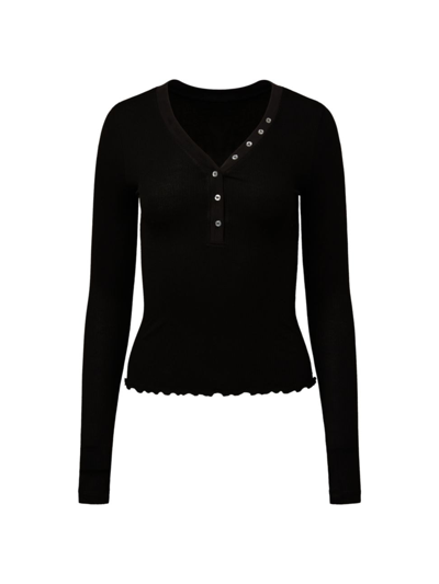 WeWoreWhat Long Sleeve Corset Top in Black