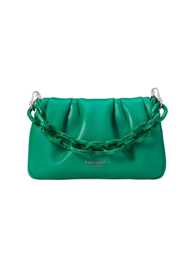 Kate Spade Souffle Smooth Leather Small Crossbody In Wintergreen