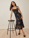 Reformation Nikita Sleeveless Tie-strap Ruffled Midi Dress In Mademoiselle