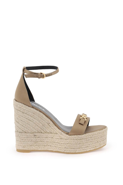 Versace Medusa '95 Wedge Sandals In Beige