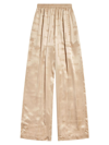 Balenciaga Women's Bal Paris Allover Fluid Tracksuit Pants In Light Beige