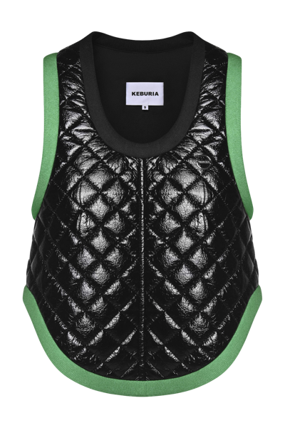Keburia Diamond Quilted Top In Black