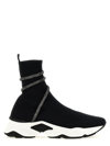 René Caovilla Glitter-wrap Sock-ankle Sneakers In Black