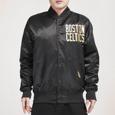 Pro Standard Mens Boston Celtics  Celtics B&g Satin Jacket In Gold/black