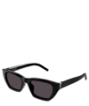 Saint Laurent Black Cat Eye Ladies Sunglasses Sl M127-f 001 53 In Crl