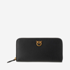 Pinko Ryder Rectangular Purse With Zip In Leather In Black