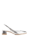 Stuart Weitzman Vivienne Metallic Slingback Pumps In Silver