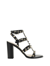 Valentino Rockstud Leather 60mm City Sandals In Black
