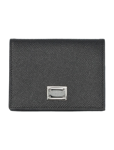 Dolce & Gabbana Card Wallet St Dauphine Placca In Black