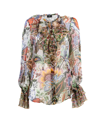 Etro Ruffled Floral-print Silk-crepon Blouse In Fantasia