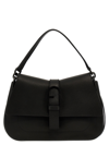 Furla Logo-plaque Leather Shoulder Bag In Black