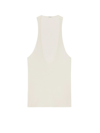 Saint Laurent Tank Top In Silk Crepe And Satin In White