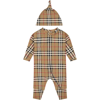 BURBERRY BEIGE SET FOR BABYKIDS WITH VINTAGE CHECK