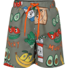 STELLA MCCARTNEY GREEN SWIMSUIT FOR BOY WITH FRUIT AND VEGETABLES PRINT