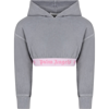 Palm Angels Grey Sweatshirt For Girl With Logo In Grey