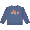 PALM ANGELS BLUE SWEATSHIRT FOR BABY GIRL WITH BEAR