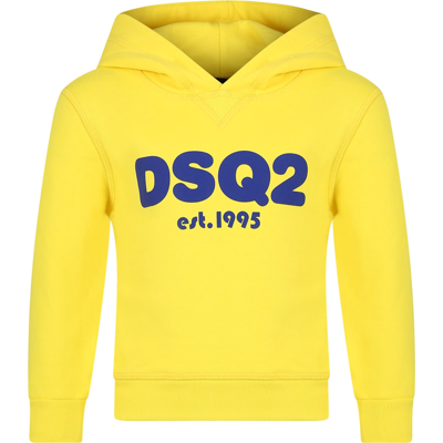 Dsquared2 Kids' Yellow Sweatshirt For Boy With Logo