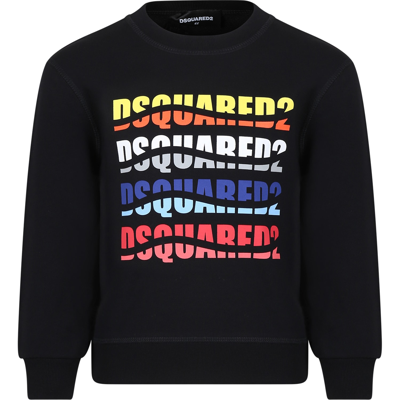 Dsquared2 Kids' Black Sweatshirt For Boy With Logo