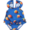 MOLO BLUE SWIMSUIT FOR BABY GIRL WITH APRICOT PRINT